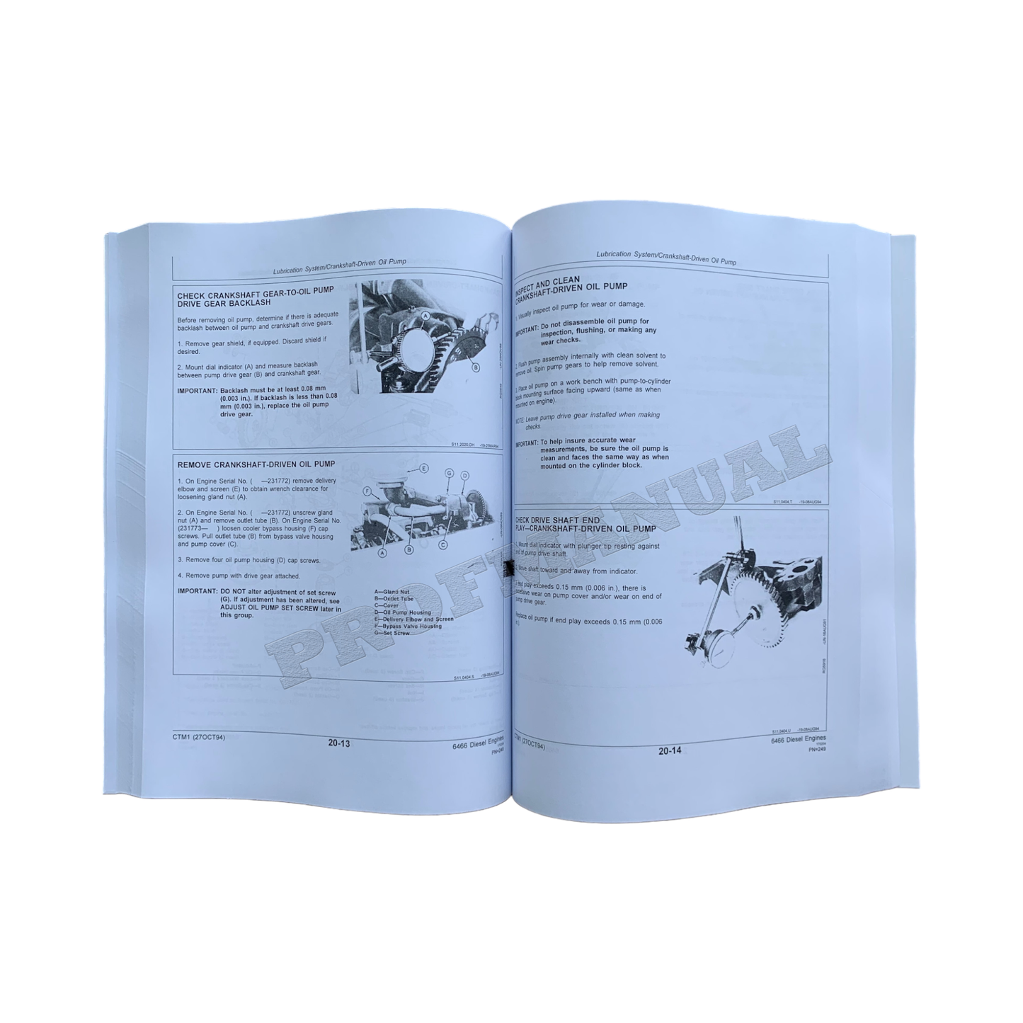 John Deere SERIES 400 6466 Engine Service manual