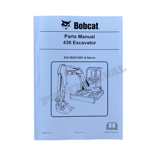 Ersatzteilkatalog für Bagger Bobcat 430, Handbuch, SN 562911001-