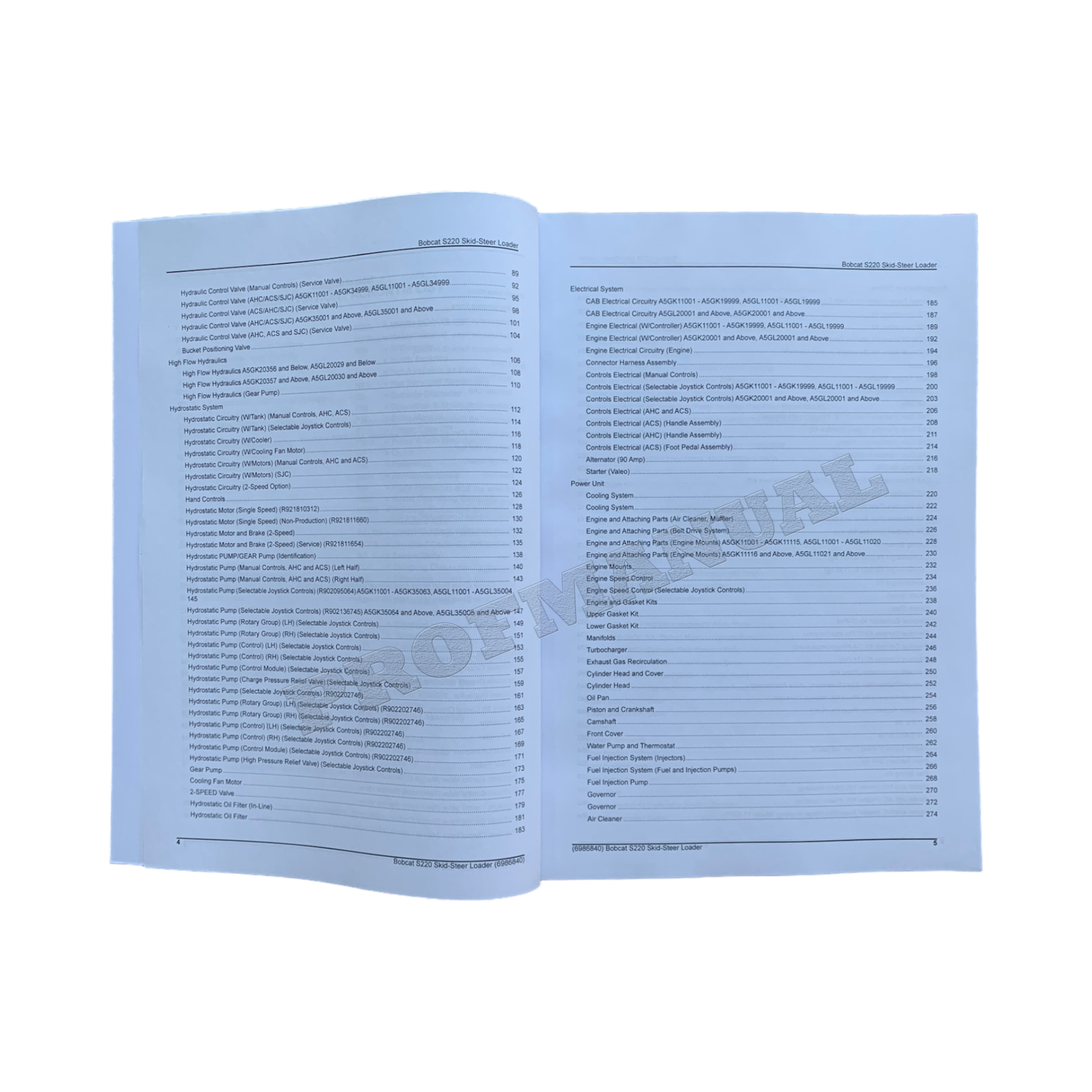 Bobcat S220 Kompaktlader Ersatzteilkatalog, Handbuch A5GK11001- A5GL11001-