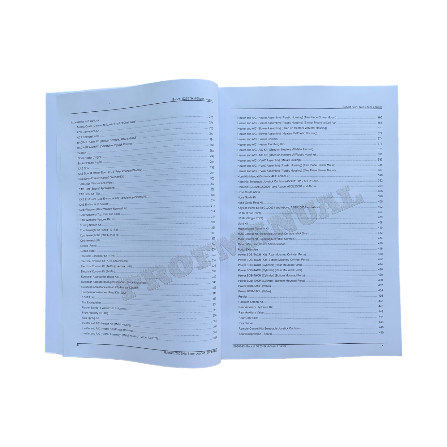 Bobcat S220 Kompaktlader Ersatzteilkatalog, Handbuch A5GK11001- A5GL11001-