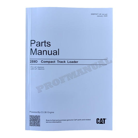 Ersatzteilkatalog für den Kompakt-Raupenlader Caterpillar Cat 259D, Handbuch SEBP5971