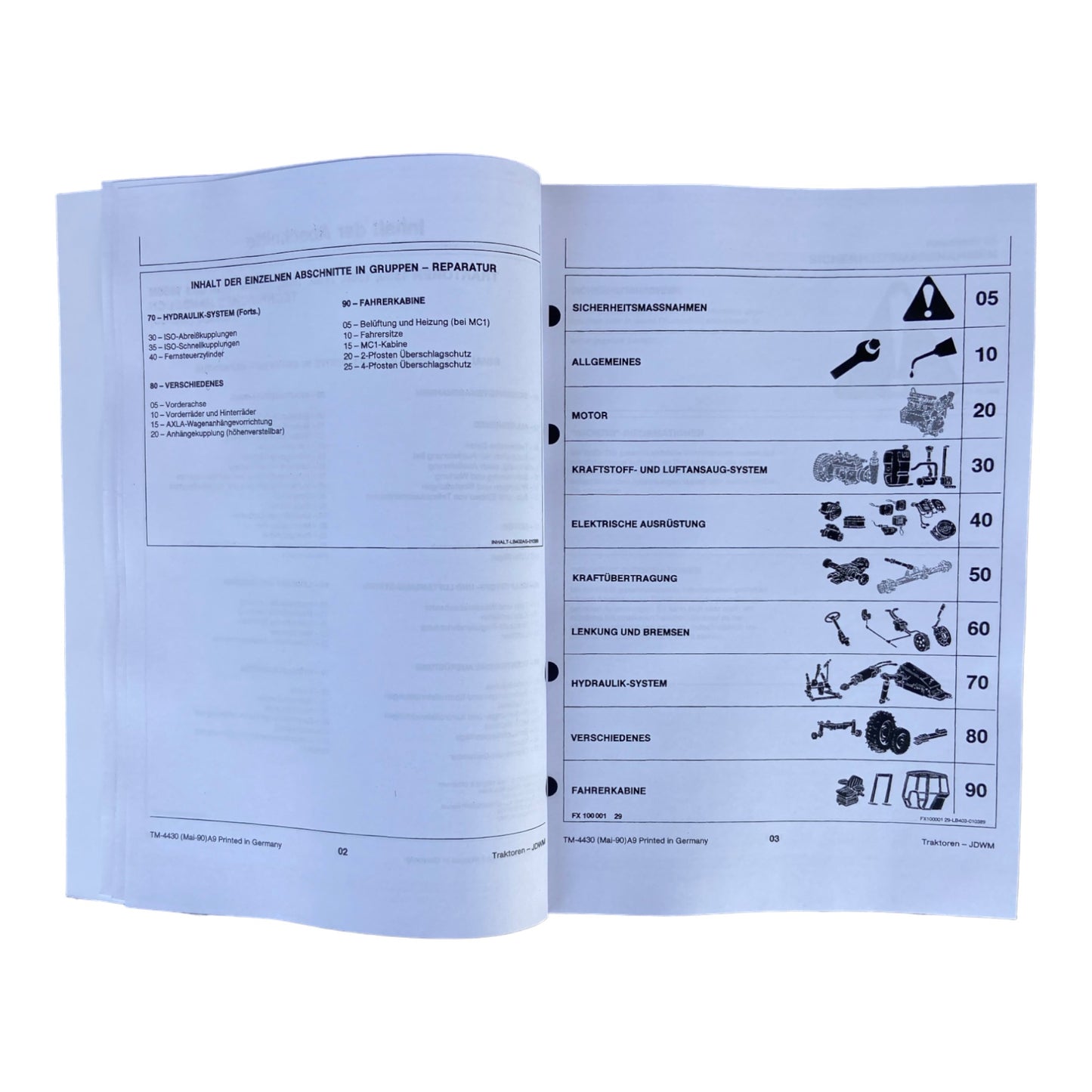 JOHN DEERE 1350 1550 1750 1850 1850N 1950 1950N TRAKTOR REPARATURHANDBUCH