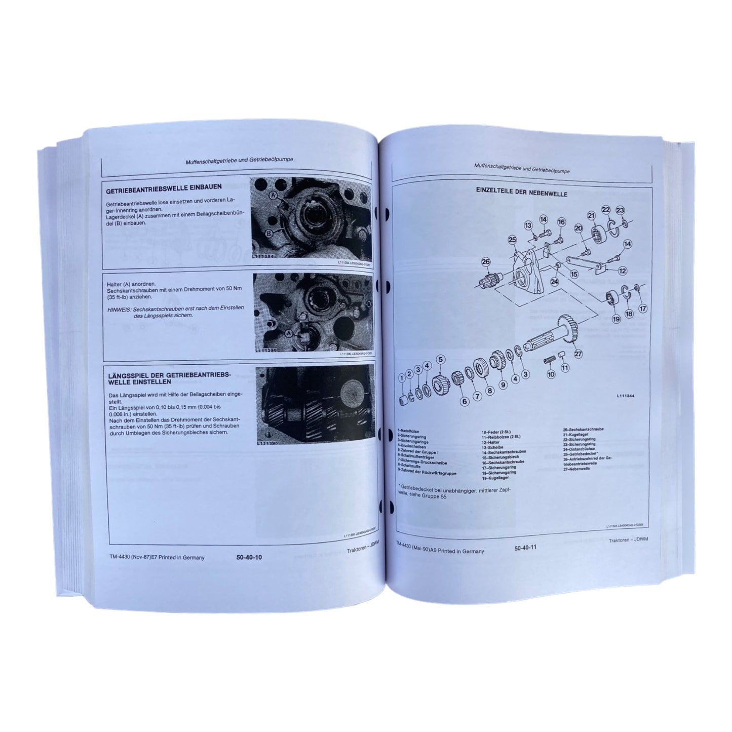 JOHN DEERE 1350 1550 1750 1850 1850N 1950 1950N TRAKTOR REPARATURHANDBUCH