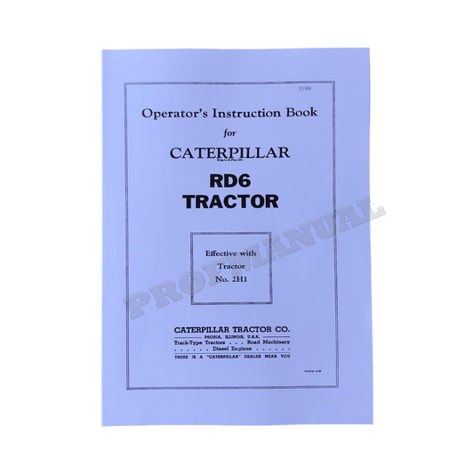 Caterpillar RD6 Tractor Operators Maintenance Manual