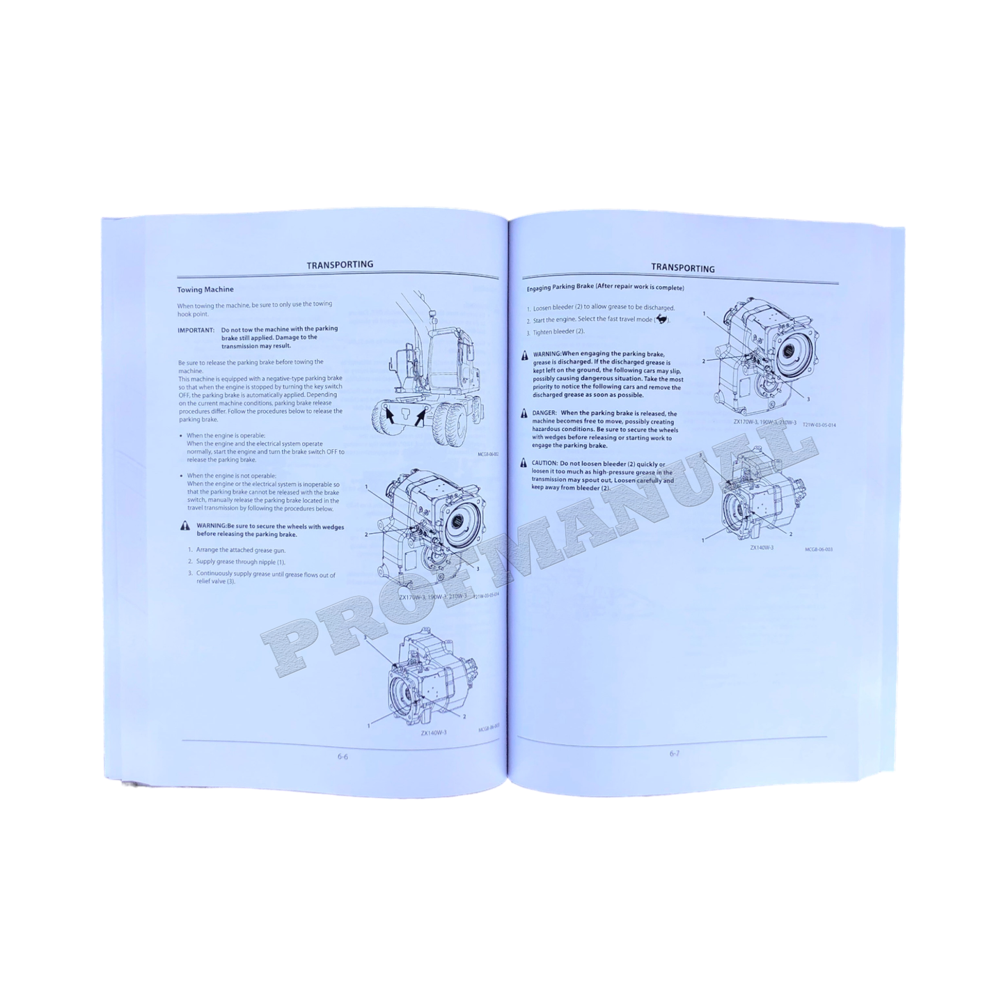 HITACHI ZAXIS ZX 140W-3 170W-3 190W-3 210W-3 EXCAVATOR OPERATORS MANUAL