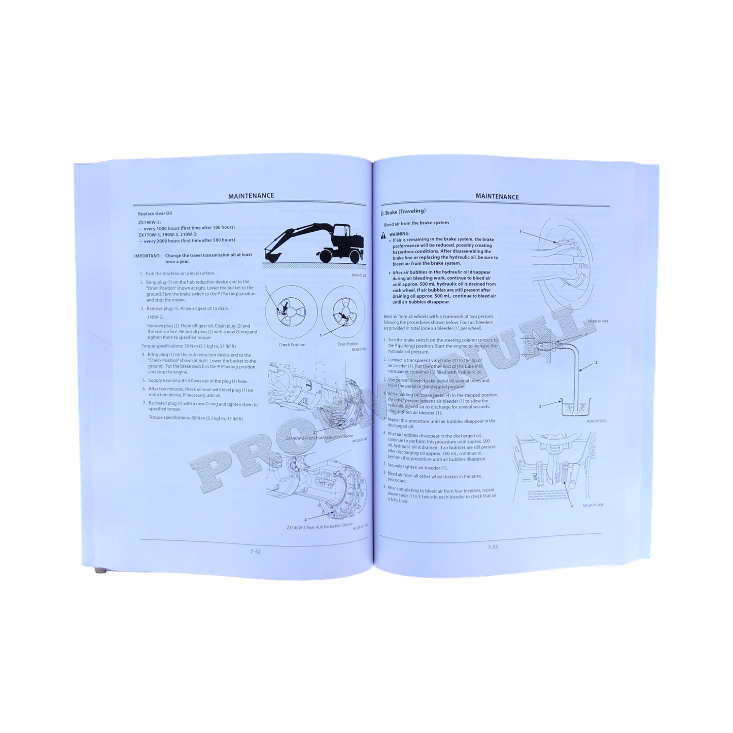 HITACHI ZAXIS ZX 140W-3 170W-3 190W-3 210W-3 EXCAVATOR OPERATORS MANUAL