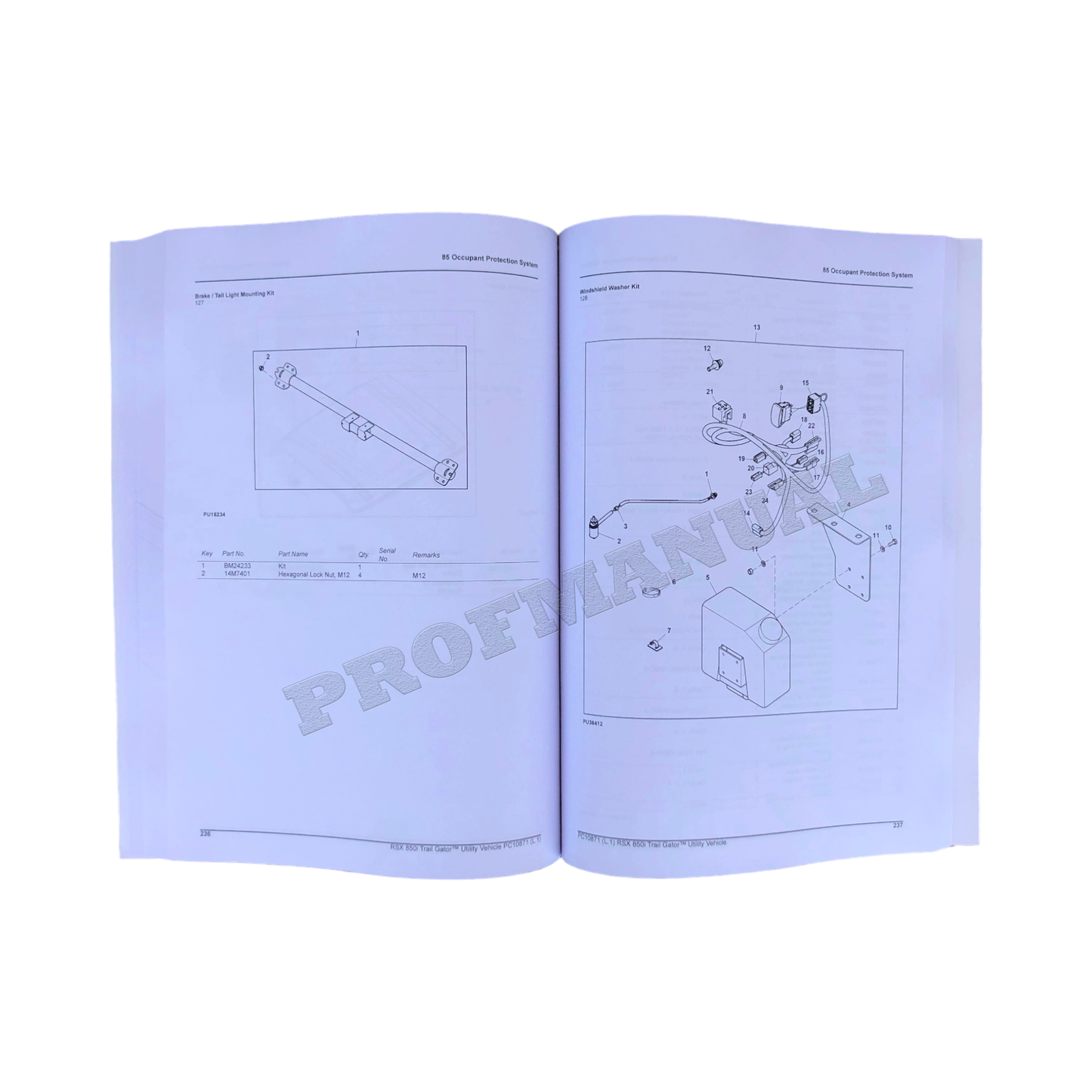 JOHN DEERE RSX 850I TRAIL GATOR UTILITY VEHICLE PARTS CATALOG MANUAL + !BONUS!