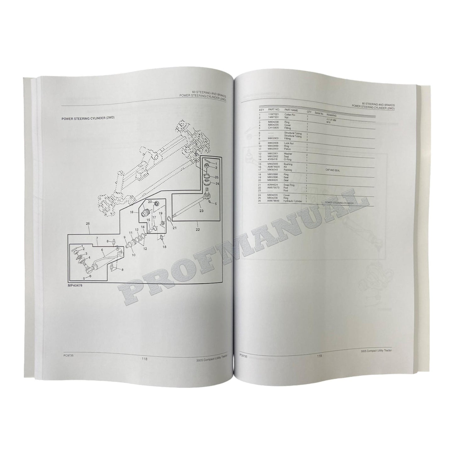 JOHN DEERE 3005 TRAKTOR ERSATZTEILKATALOGHANDBUCH