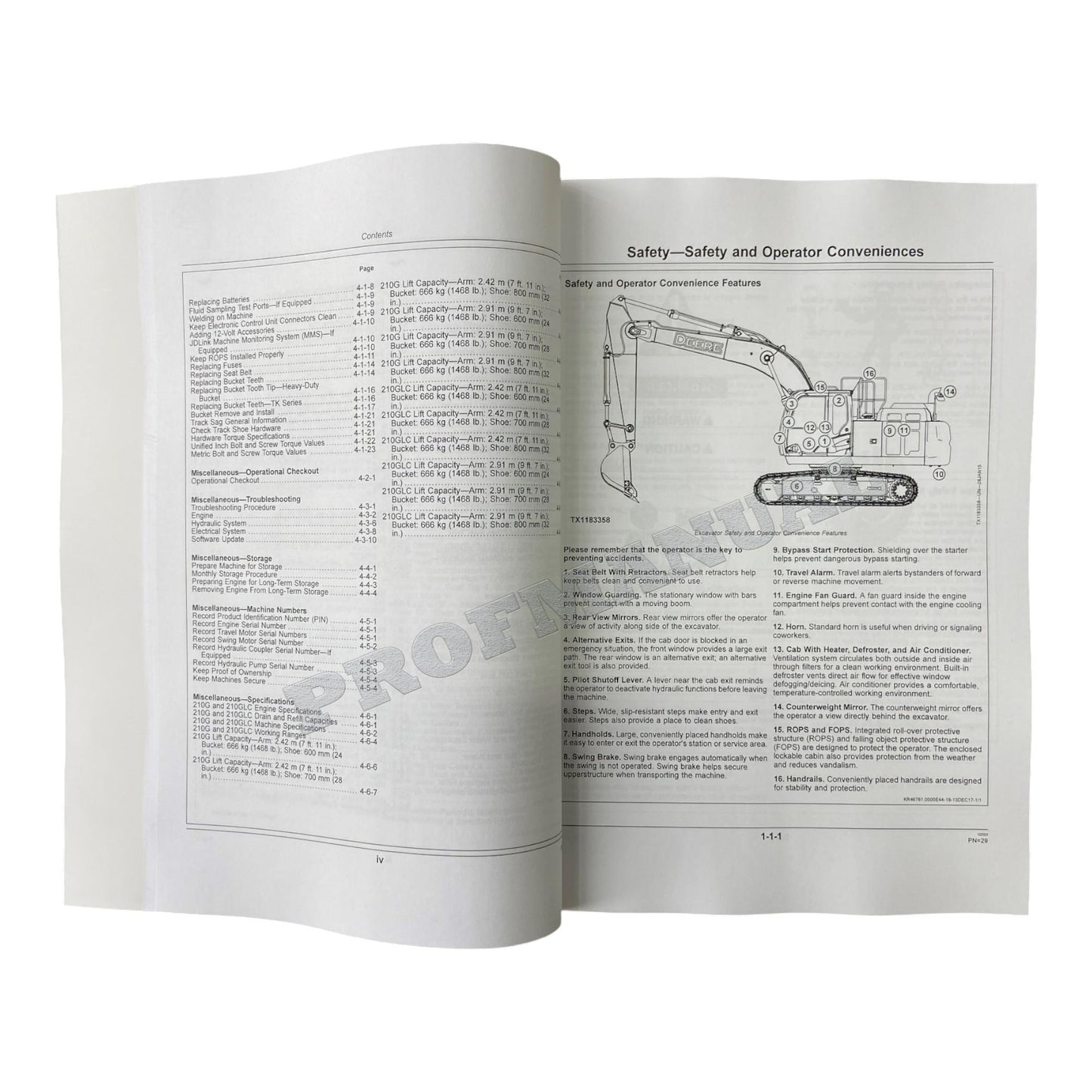 JONH DEERE 210G 210GLC BAGGER-BETRIEBSHANDBUCH Nr. 3