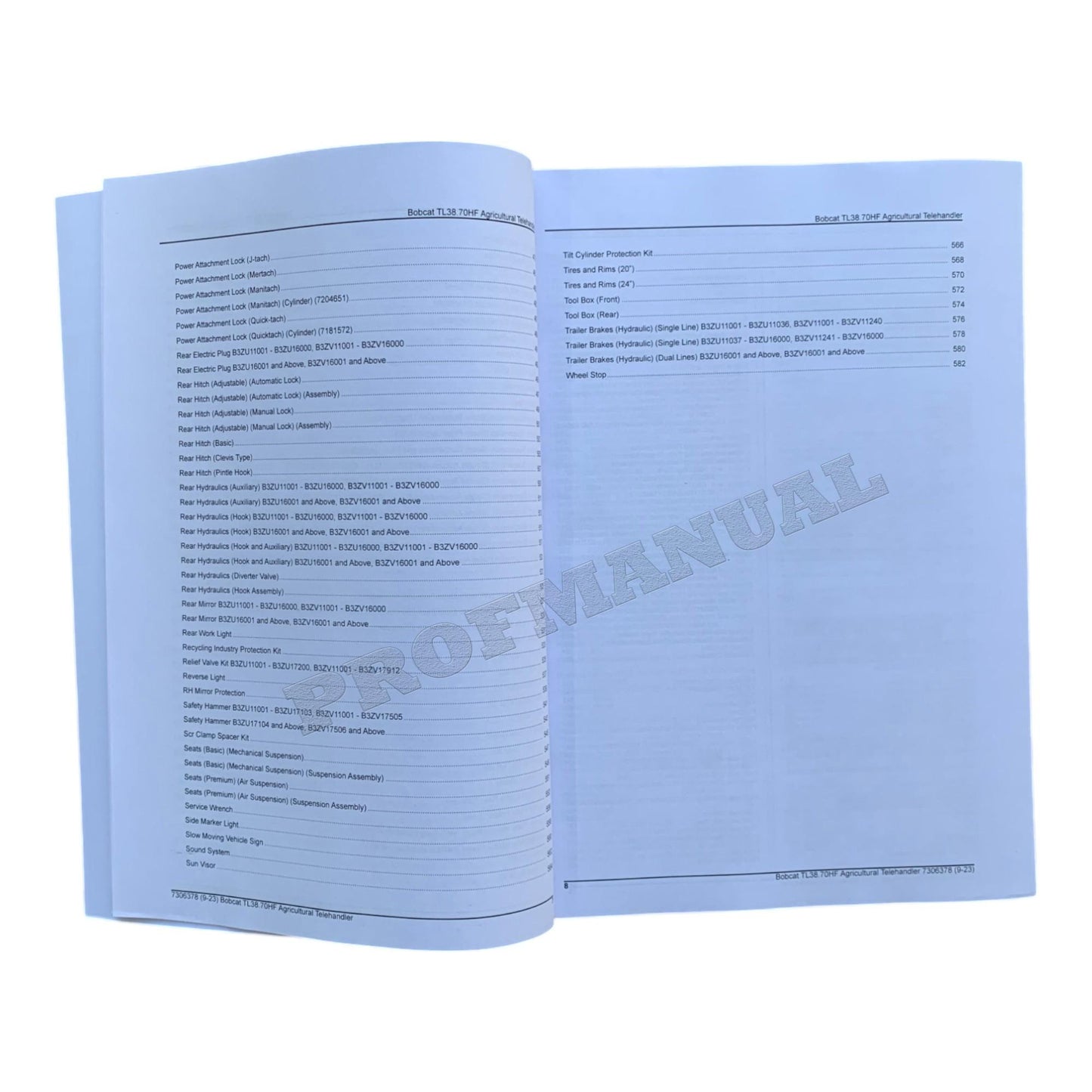 Bobcat TL38.70HF Teleskoplader Ersatzteilkatalog Handbuch B3ZU11001- B3ZV11001-