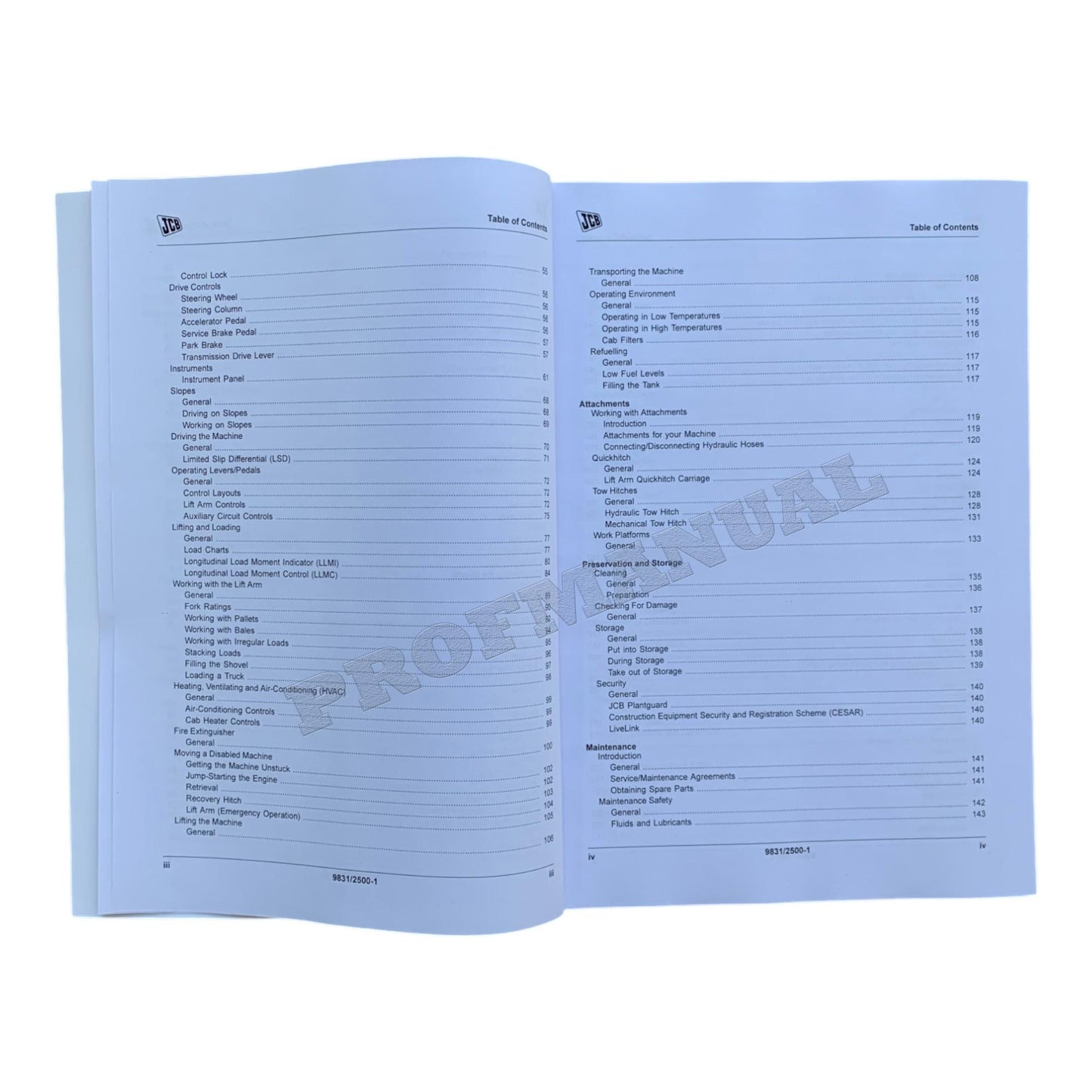 JCB TM320 TM420 LOADER Operators Manual