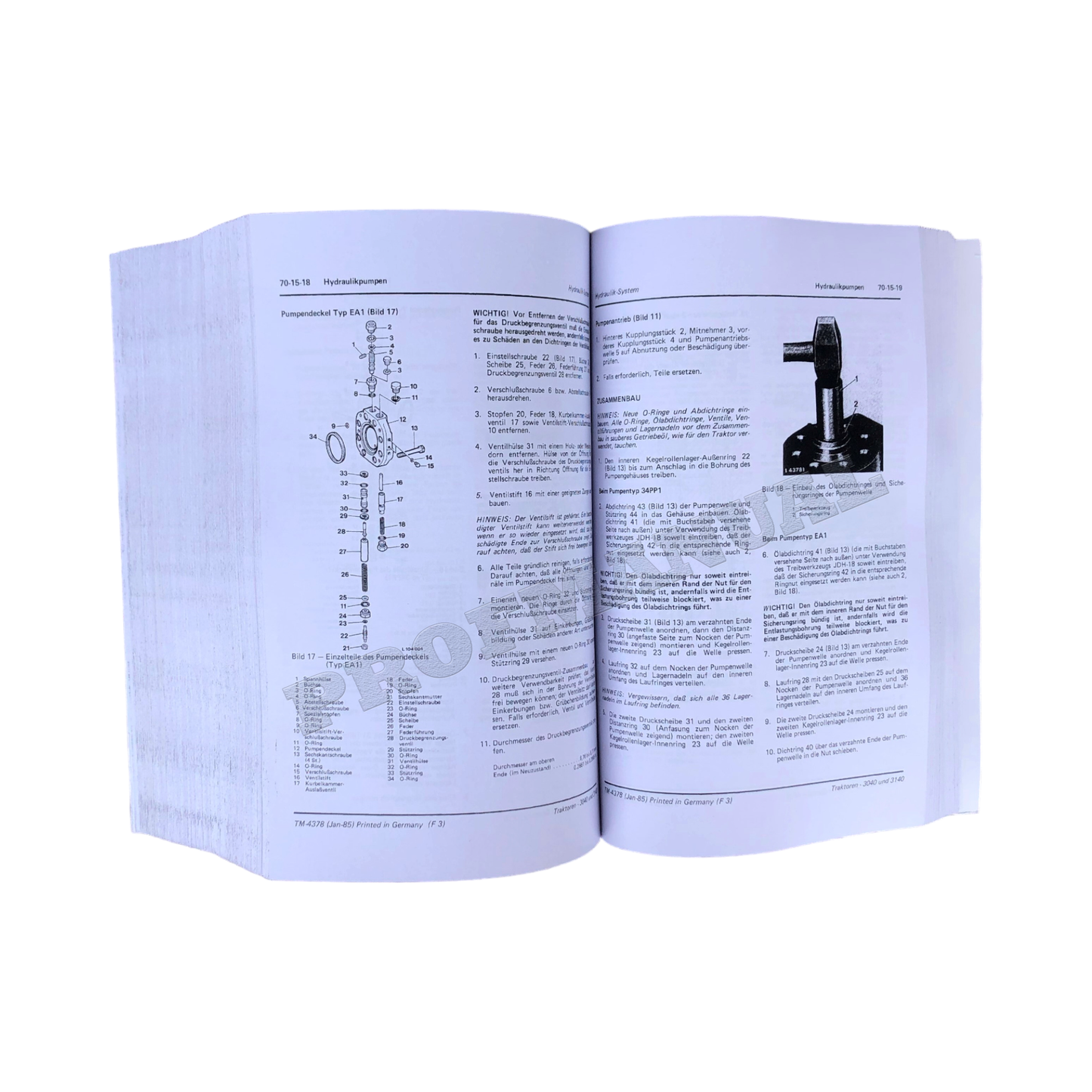 JOHN DEERE 3040 3140 TRAKTOR REPARATURHANDBUCH WERKSTATTHANDBUCH