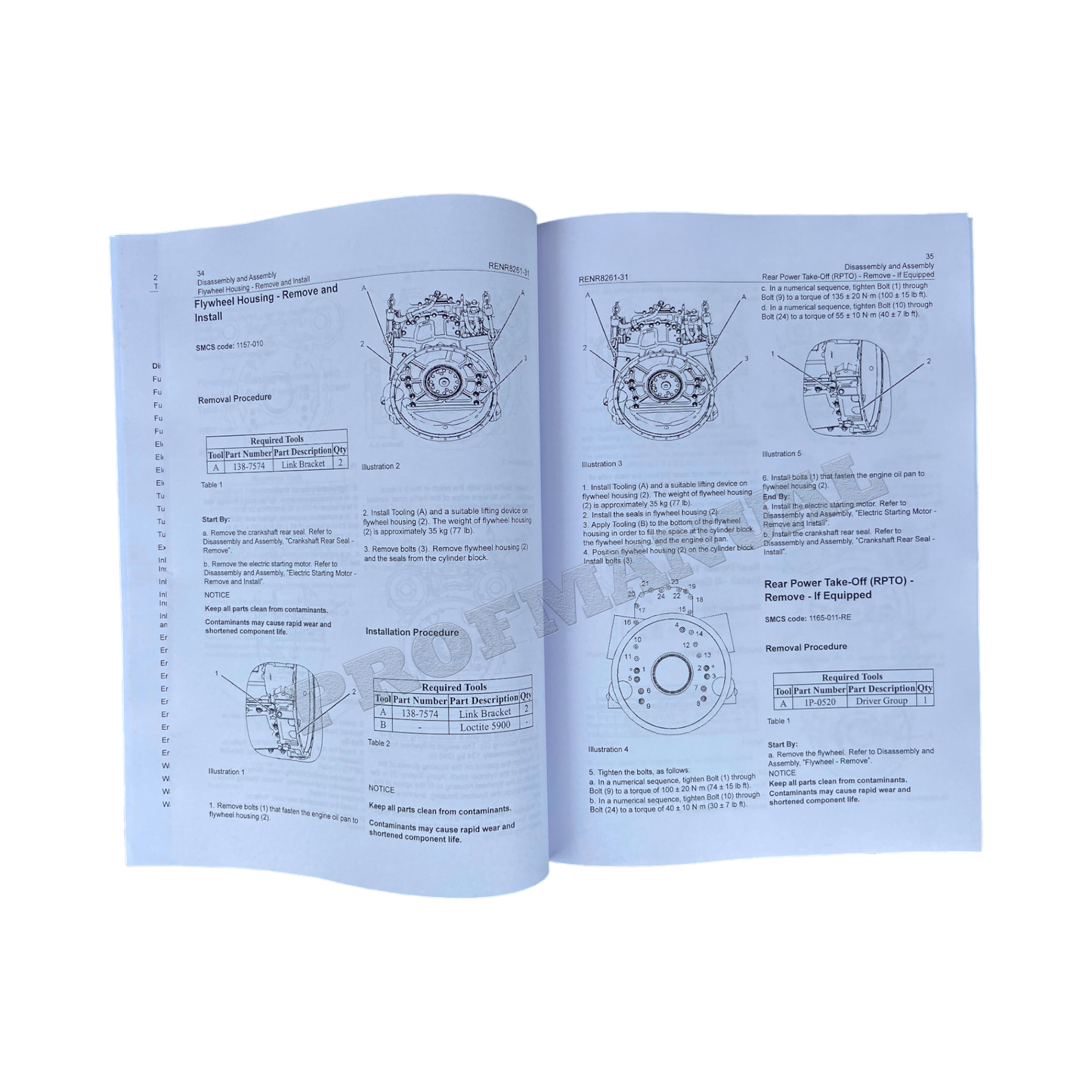 Caterpillar C15 C18 Engine Built Machine Disassembly Assembly Manual RENR8261