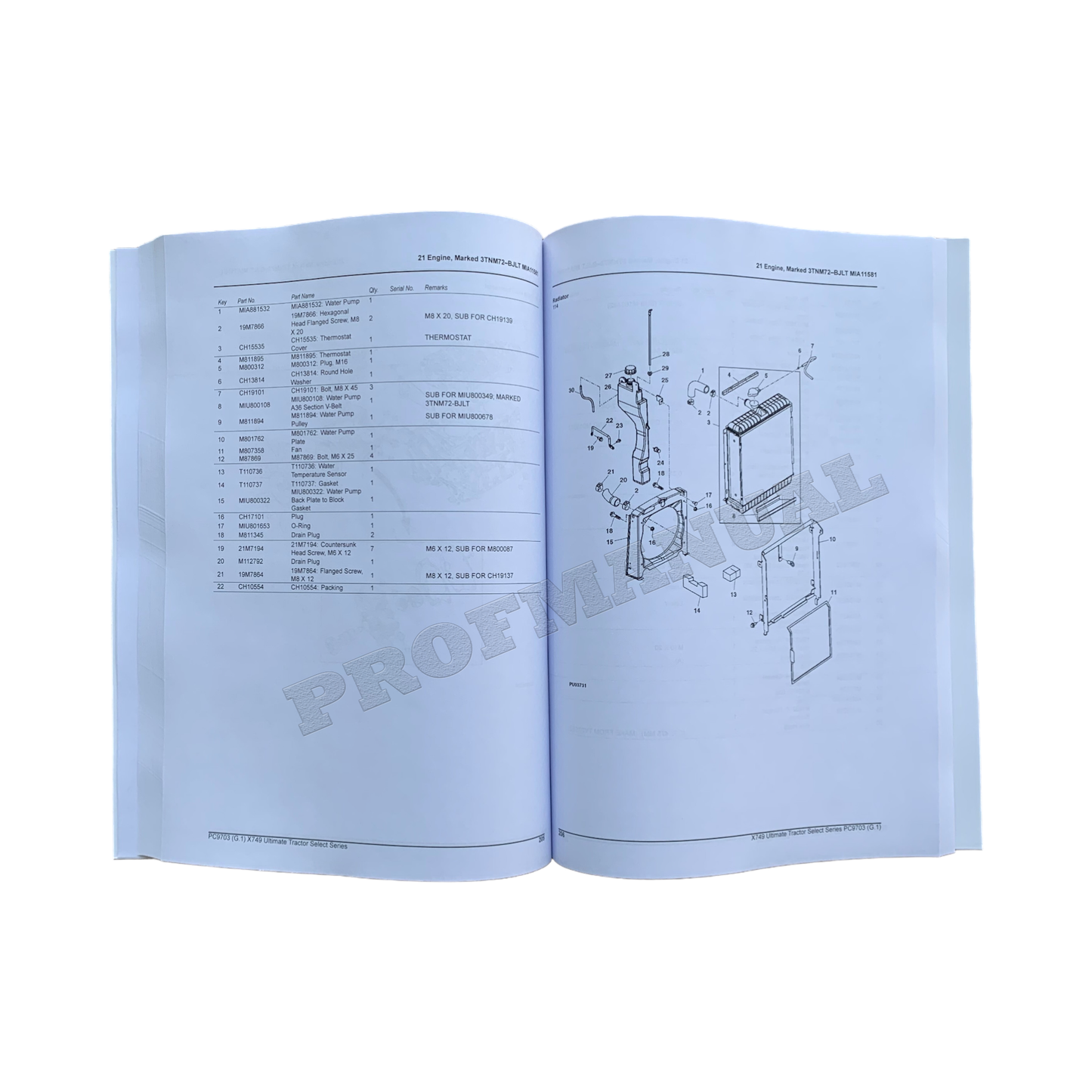 John Deere X749 Select Serie Ultimate Tractor Parts Catalog Manual + !BONUS!