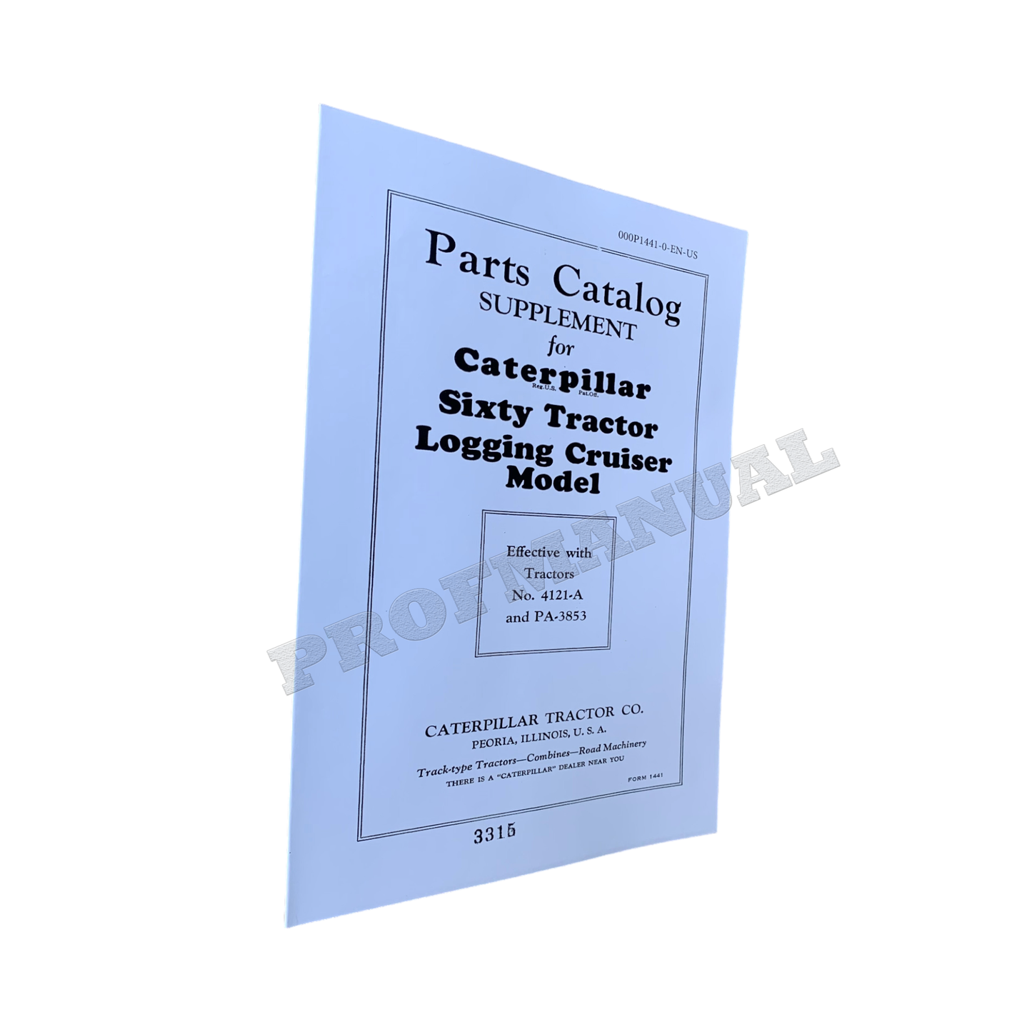 Catalogue de pièces détachées pour tracteur Caterpillar Cat Sixty Logging Cruiser SUPPLÉMENT Manuel