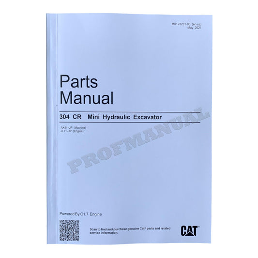 Caterpillar Cat 304 CR Mini Hydraulic Excavator Parts Catalog Manual