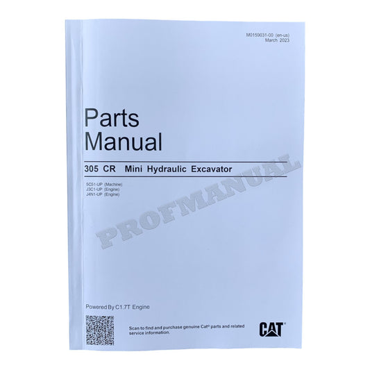 Ersatzteilkatalog für den Mini-Hydraulikbagger Caterpillar Cat 305 CR, Handbuch M0159031