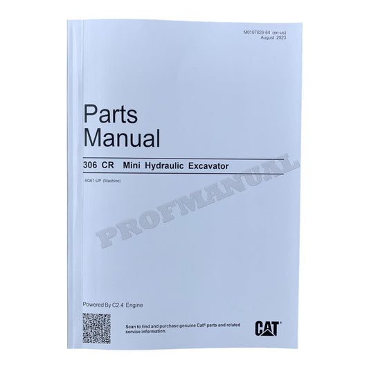 Caterpillar Cat 306 CR Mini Hydraulic Excavator Parts Catalog Manual ser 6G61-UP