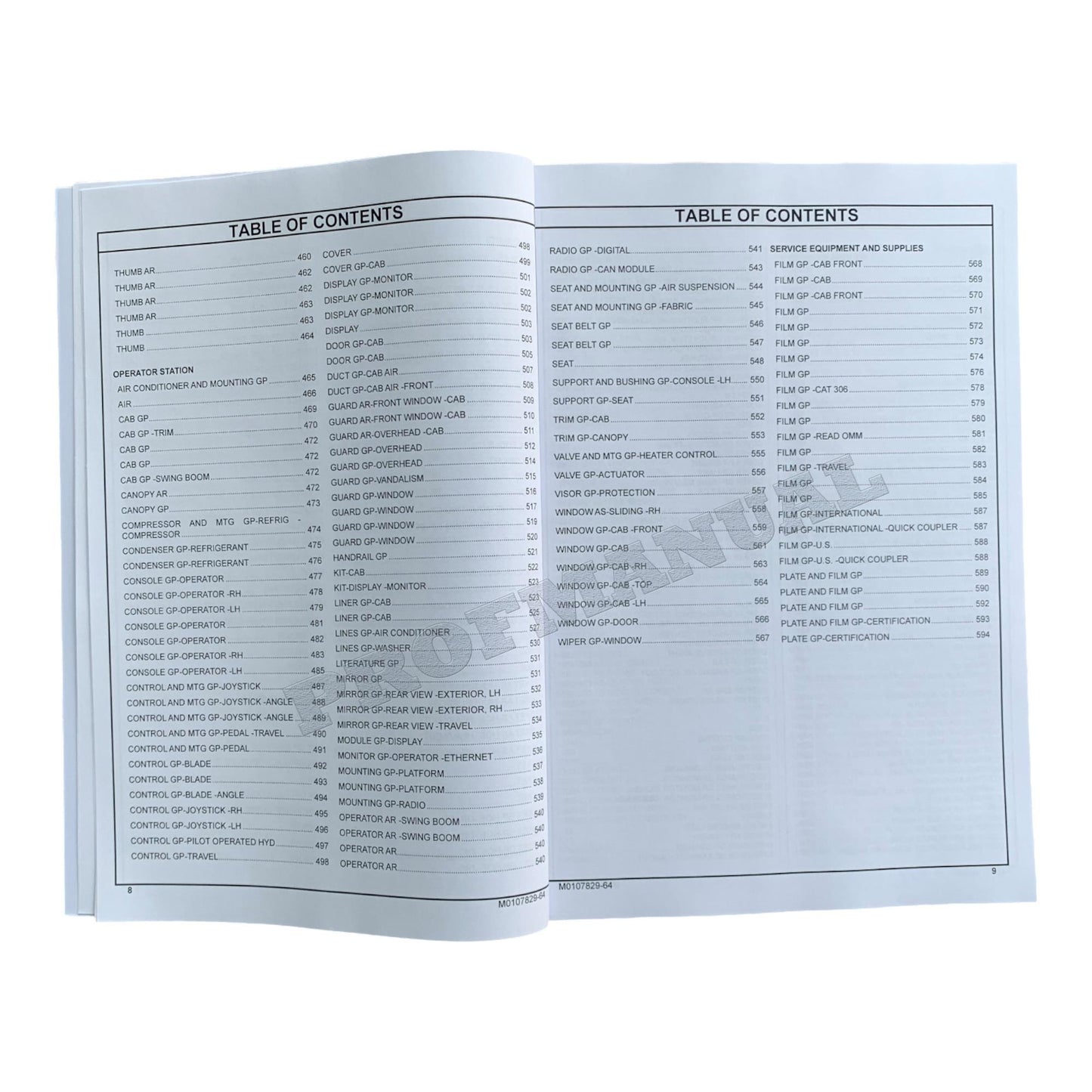 Catalogue de pièces détachées pour mini-pelle hydraulique Caterpillar Cat 306 CR, manuel ser 6G61-UP