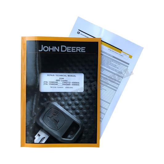 REPARATUR-SERVICEHANDBUCH FÜR JOHN DEERE 624K LADER + !BONUS! 