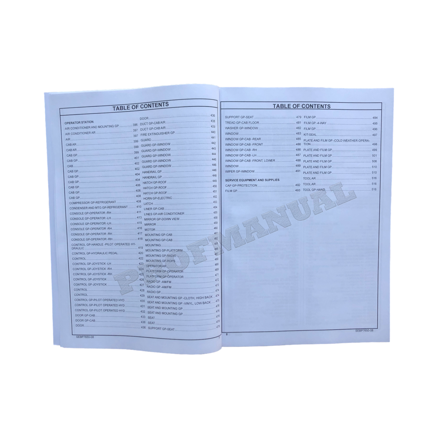 Caterpillar Cat 308E2 CR Mini Hydraulic Excavator Parts Catalog Manual YE21-UP