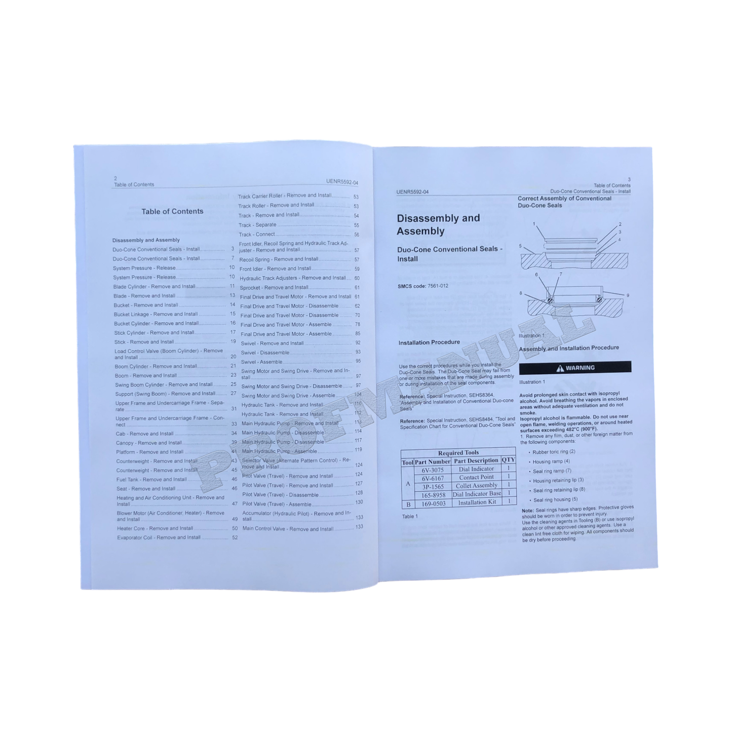 Caterpillar 303.5E2 CR 304E2 CR Excavator Service Manual Disassem Assem