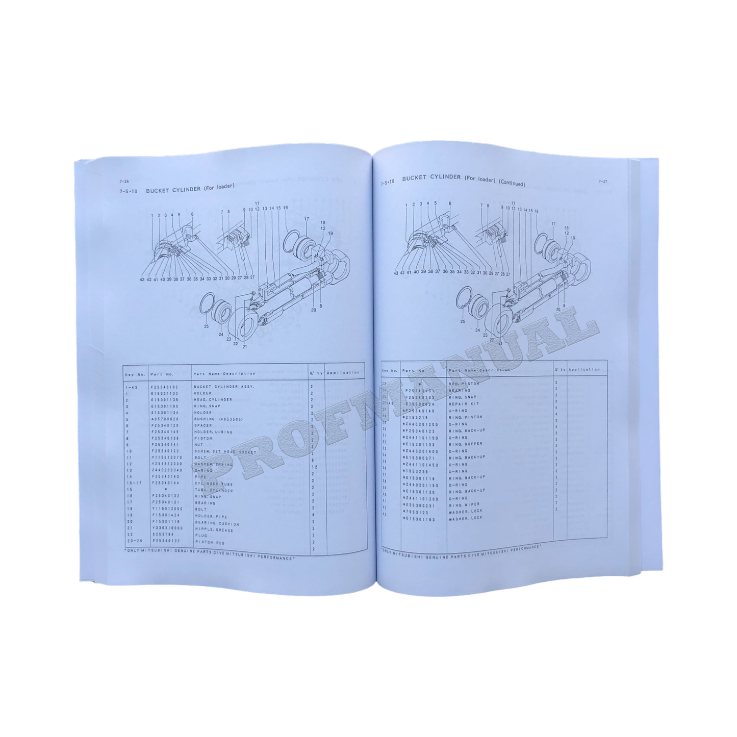 Caterpillar Cat Mitsubishi MS380 2 Hydraulikbagger Teilekatalog Handbuch