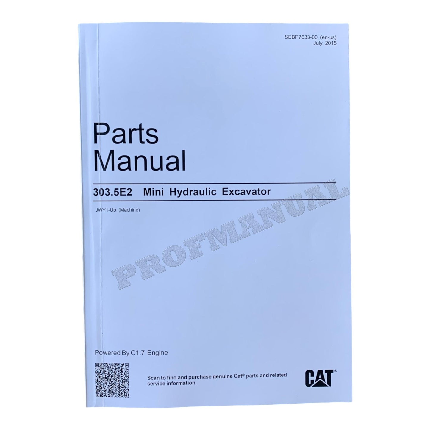 Caterpillar Cat 303.5E2 Mini Hydraulic Excavator Parts Catalog Manual