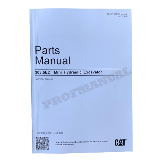 Caterpillar Cat 303.5E2 Mini Hydraulic Excavator Parts Catalog Manual