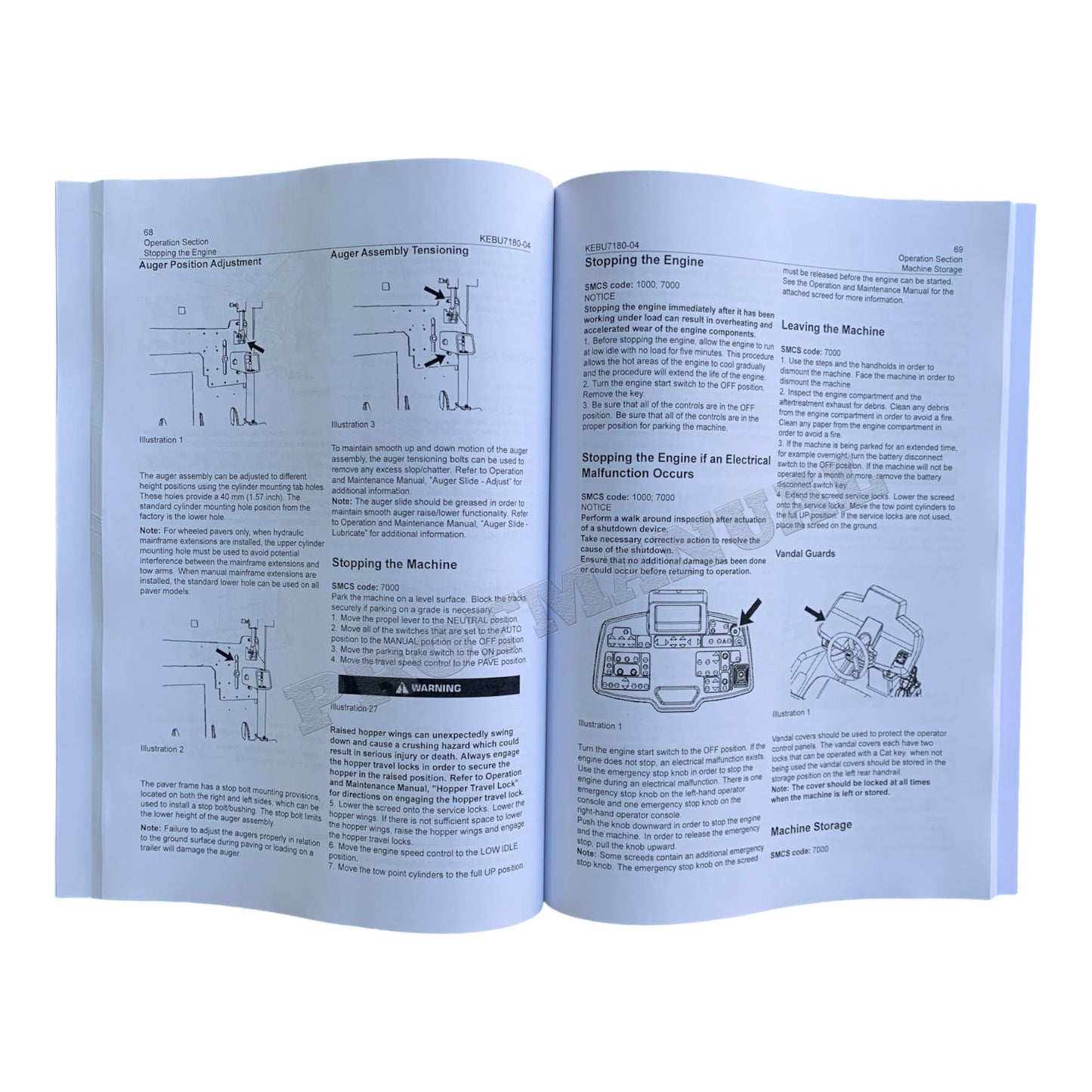 Caterpillar AP555F Asphalt Paver Operators Maintenance Manual RBM1-UP 5F51-UP