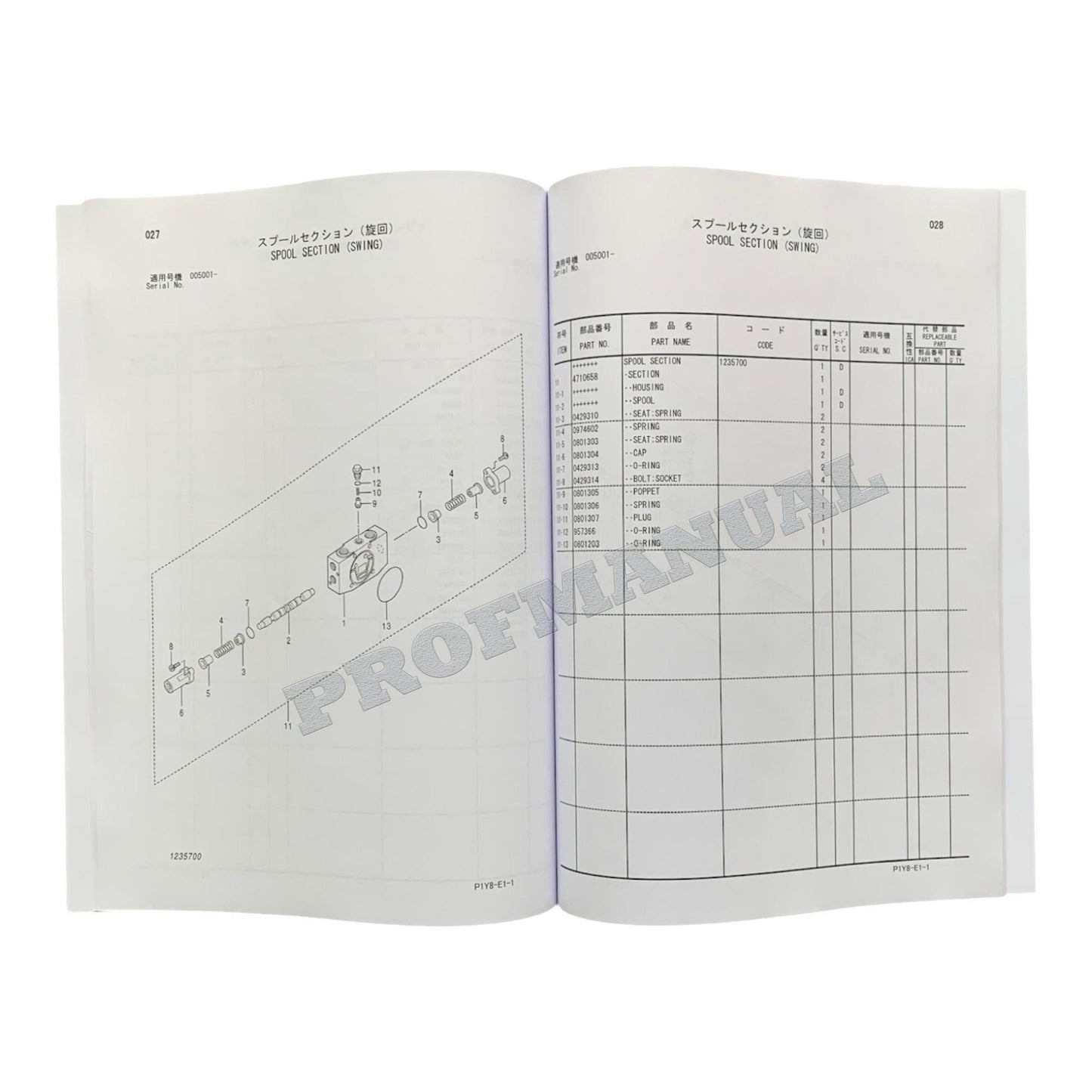 HITACHI ZX18-3 Component Excavator Parts catalog manual