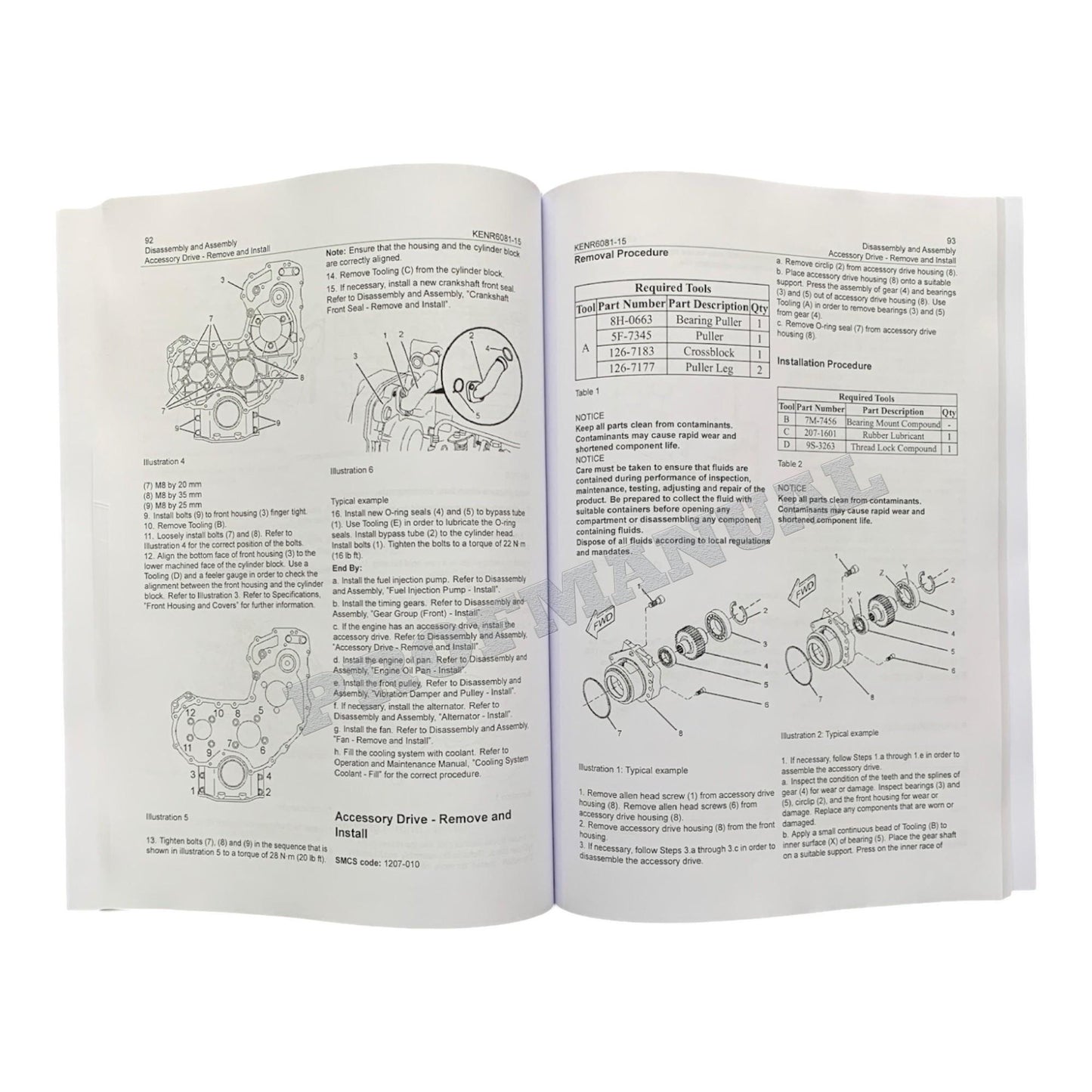 Caterpillar CAT C6.6 ENGINE Built Machine Manual Disassembly Assembly KENR6081