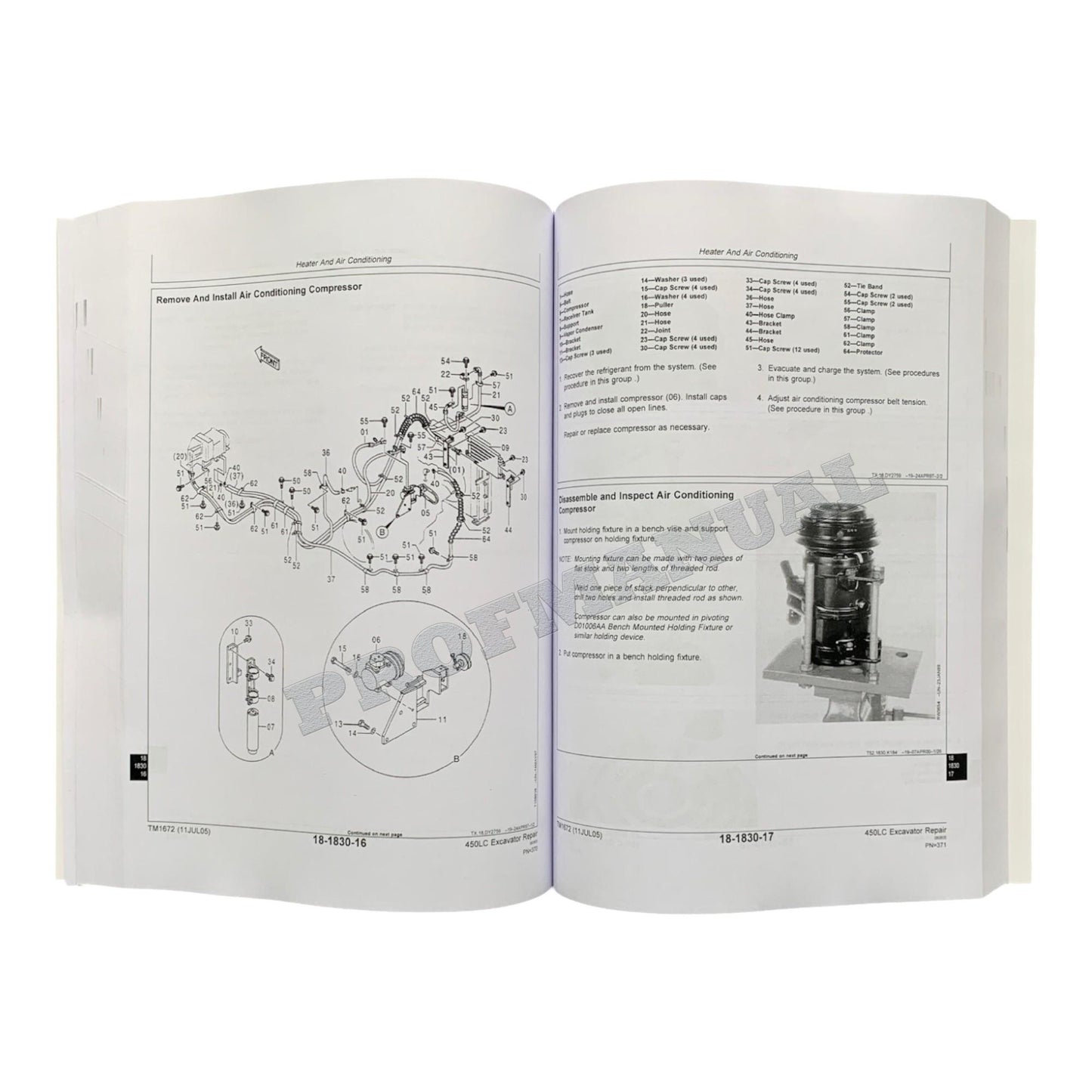 JOHN DEERE 450LC EXCAVATOR REPAIR SERVICE TECHNICAL MANUAL TM1672