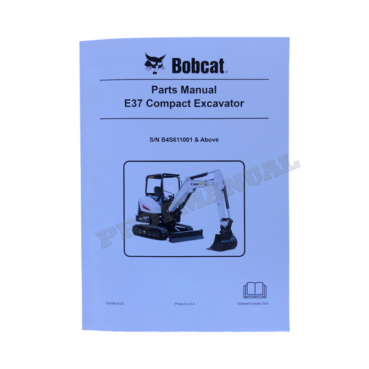 Bobcat E37 Excavator Parts Catalog Manual