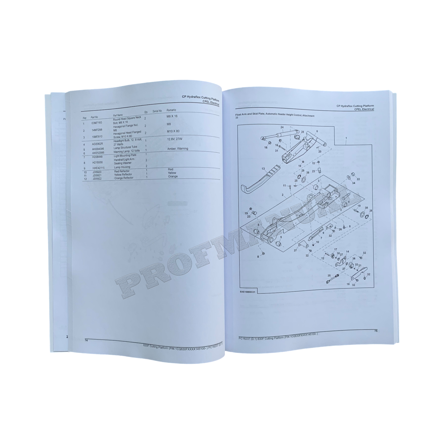 John Deere 630F Schneidwerk Ersatzteilkatalog