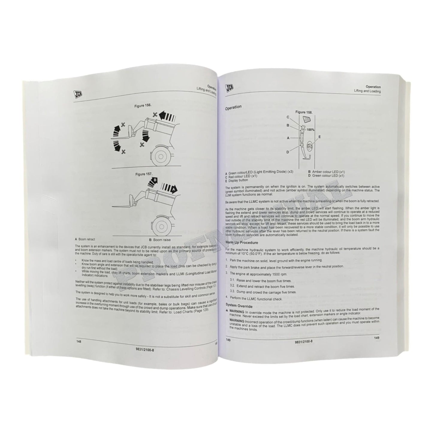 JCB 540-170MP 540-200 540-v140 540-v180 550-140 550-170 Telescopic Handler Operators Manual