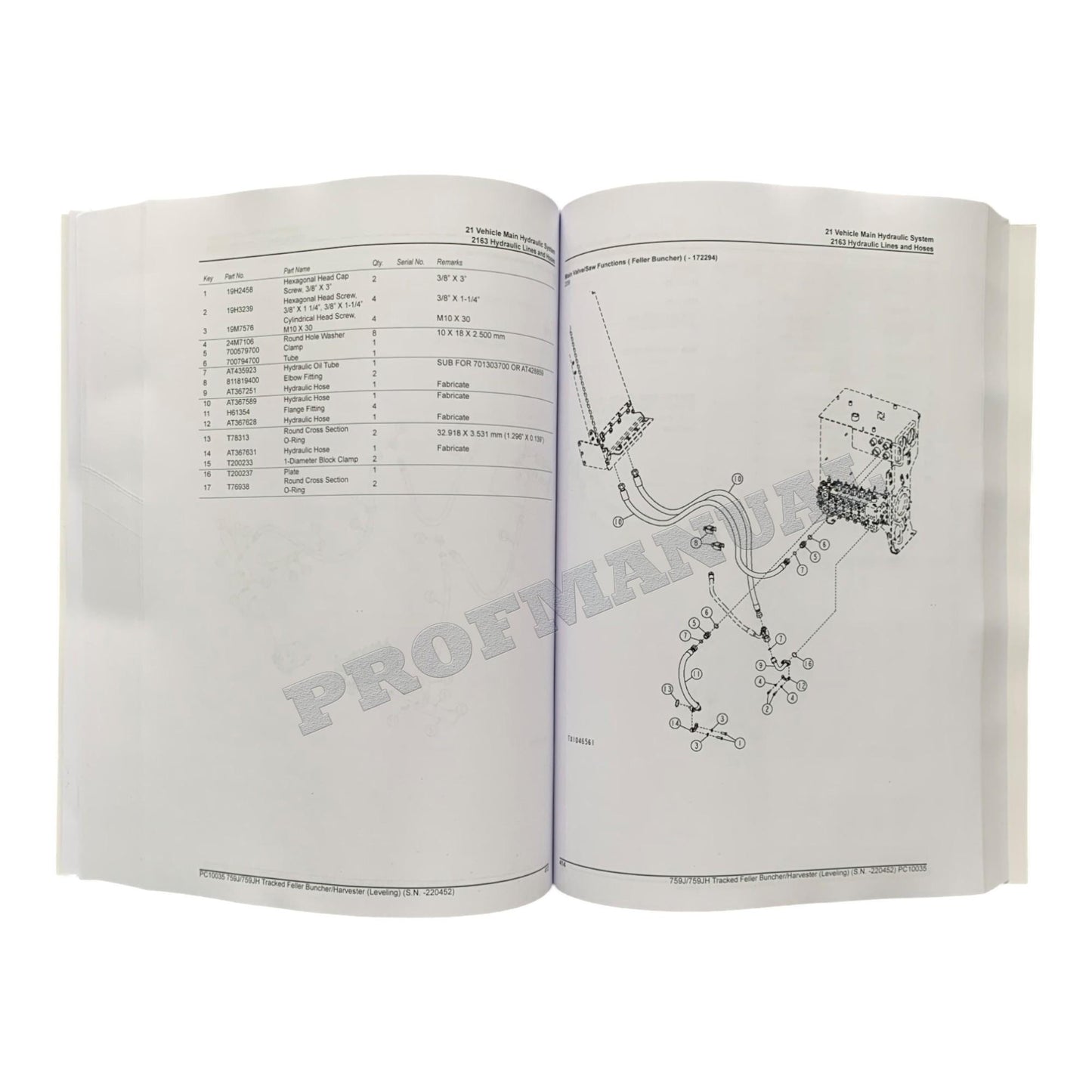 John Deere 759J-759JH Tracked Feller Buncher-Harvester Parts Catalog Manual