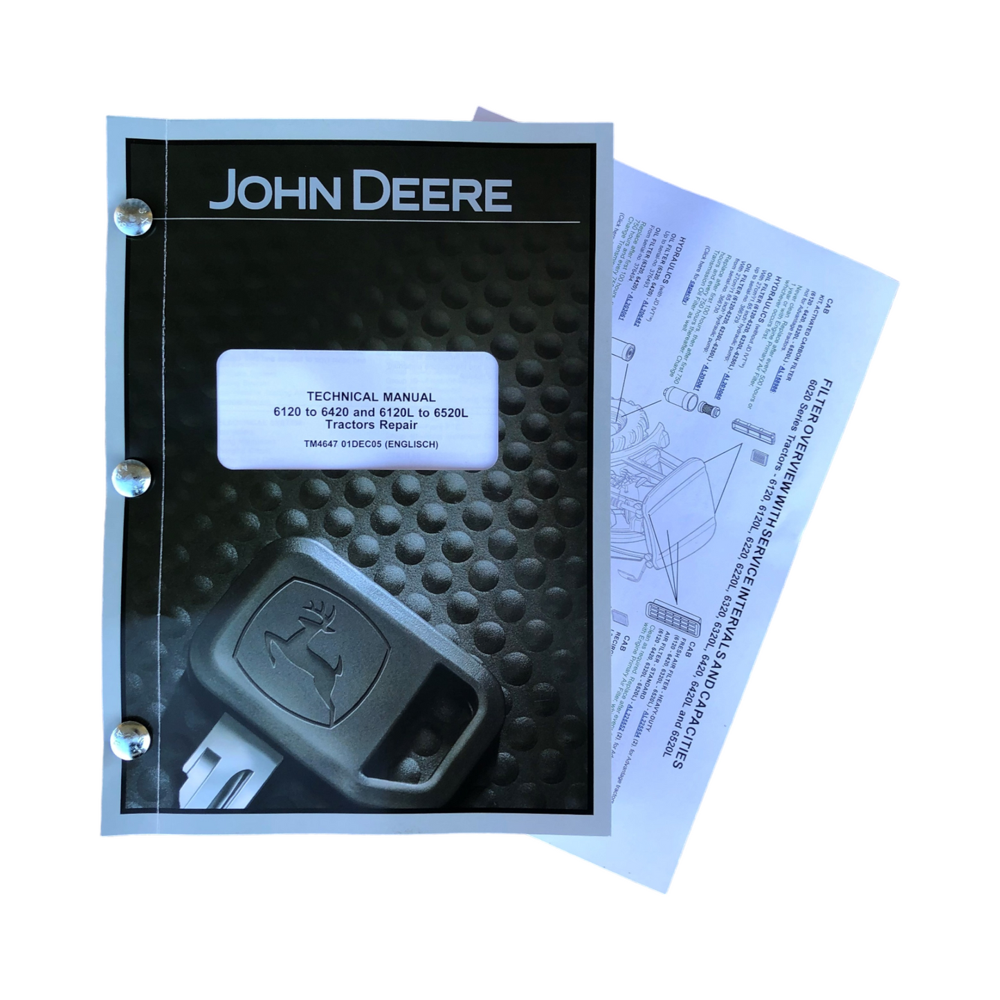 JOHN DEERE 6120 6220 6320 6420 6120L 6220L TRACTOR REPAIR SERVICE MANUAL BONUS!