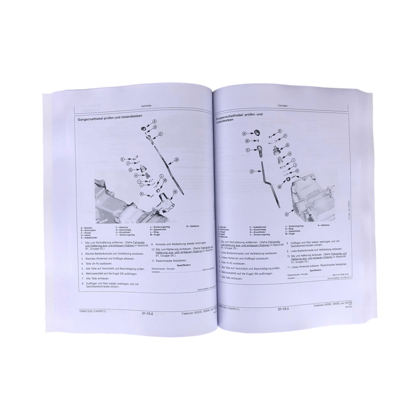 JOHN DEERE 5055E 5065E 5075E TRAKTOR REPARATURHANDBUCH WERKSTATTHANDBUCH