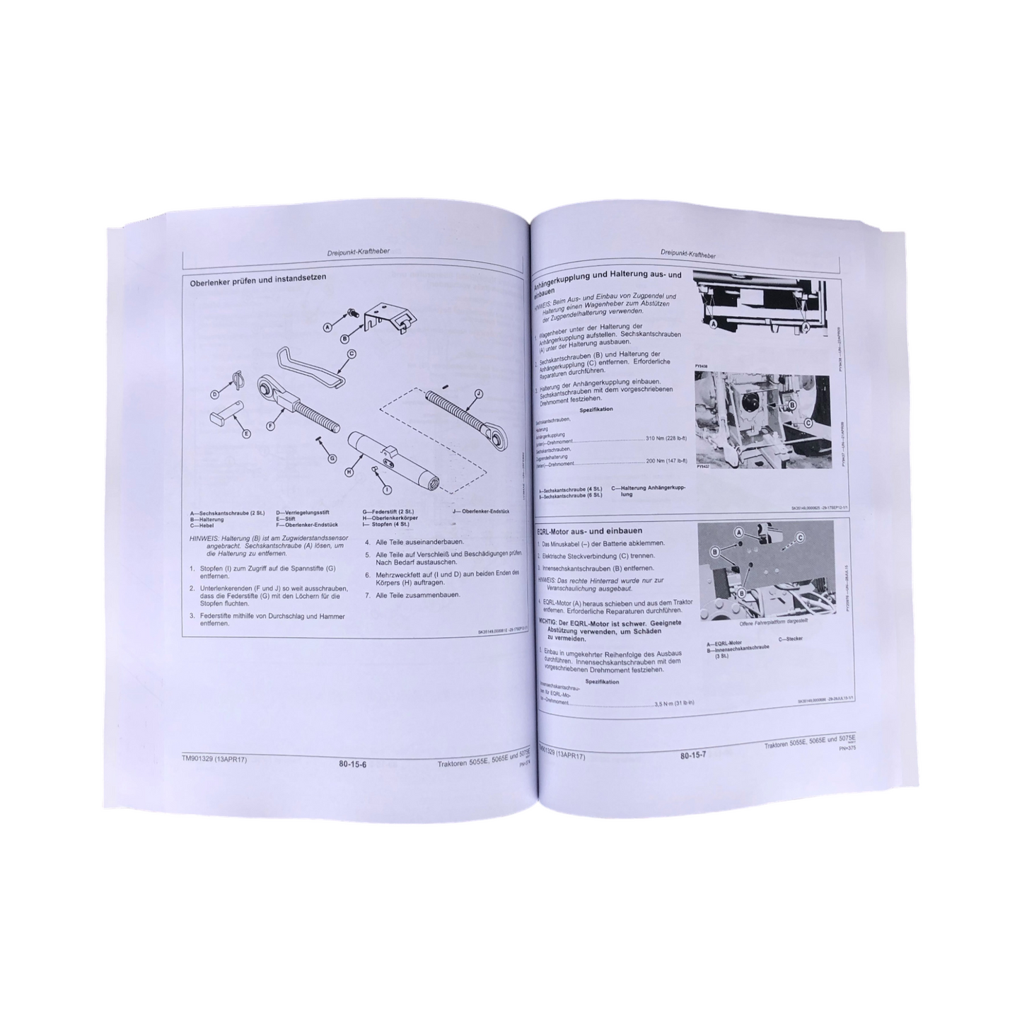 JOHN DEERE 5055E 5065E 5075E TRAKTOR REPARATURHANDBUCH WERKSTATTHANDBUCH