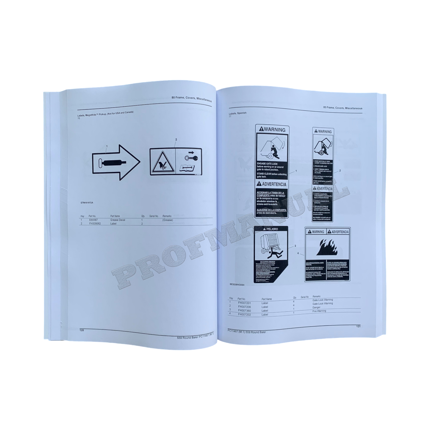 CATALOGUE DE PIÈCES DÉTACHÉES POUR PRESSE À PRESSES RONDES JOHN DEERE 559 + !BONUS!