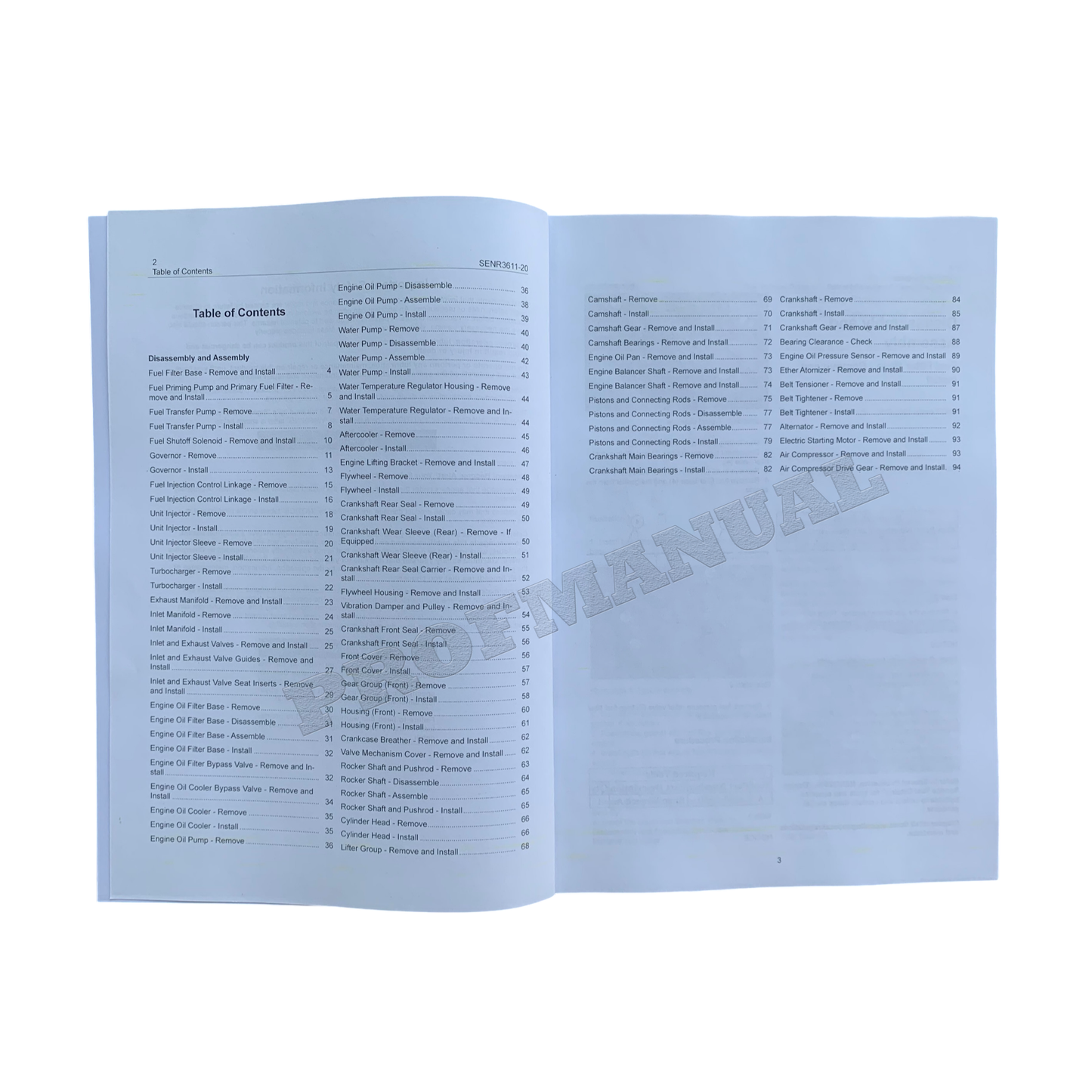 Caterpillar 3114 3116 3126 Engine Disassembly Assembly Service Manual