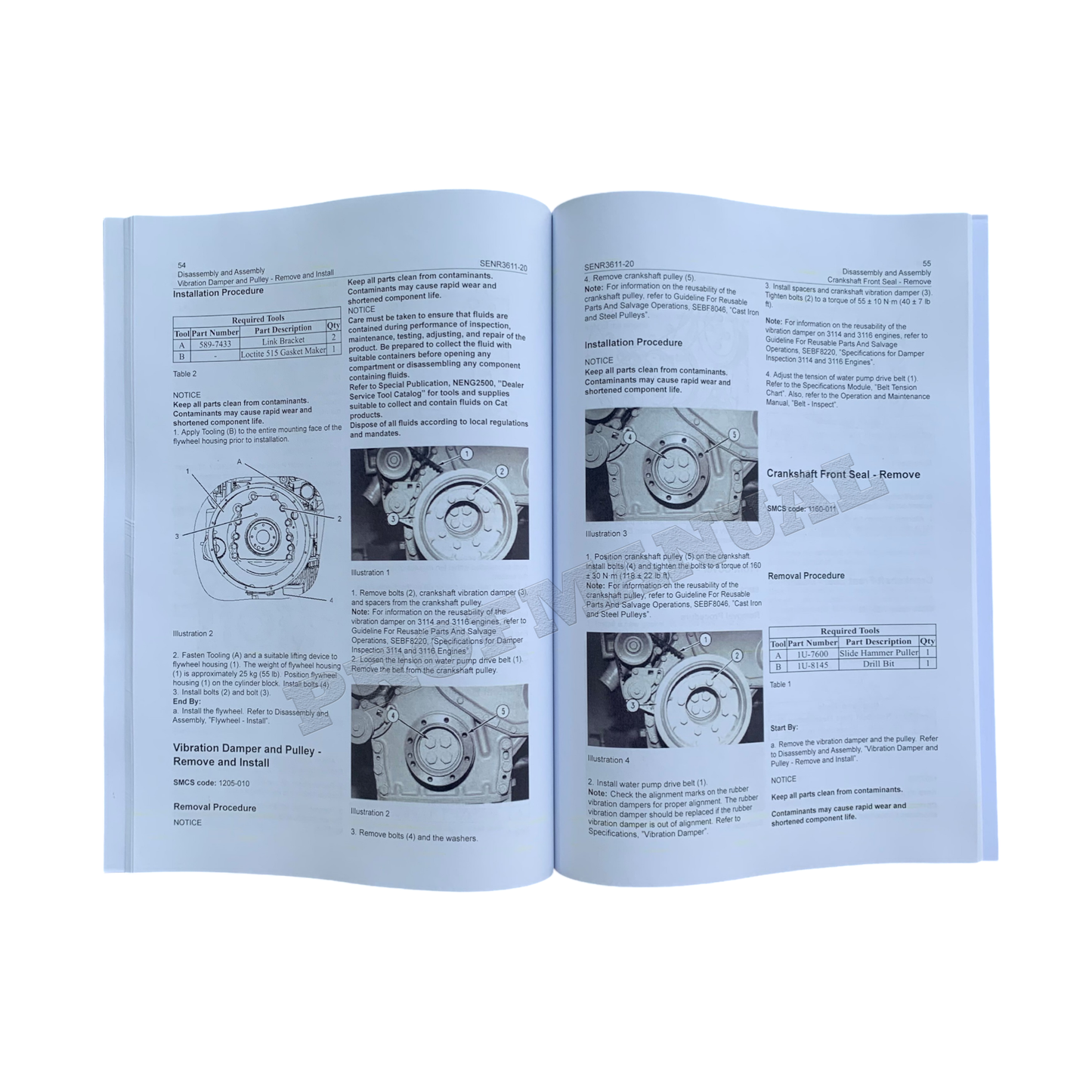 Caterpillar 3114 3116 3126 Engine Disassembly Assembly Service Manual