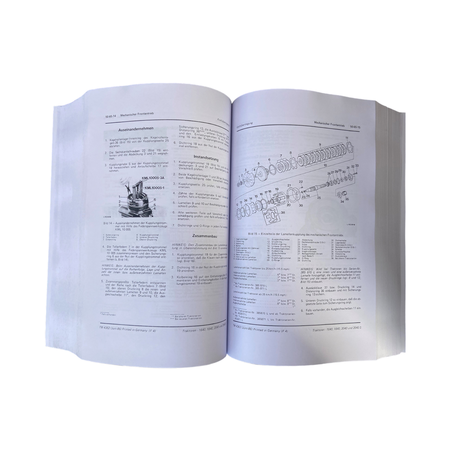 JOHN DEERE 1640 1840 2040 2040S TRAKTOR REPARATURHANDBUCH WERKSTATTHANDBUCH