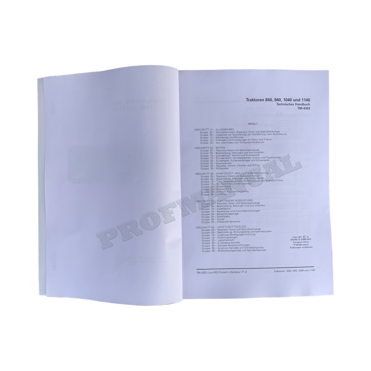 JOHN DEERE 840 940 1040 1140 TRAKTOR REPARATURHANDBUCH WERKSTATTHANDBUCH