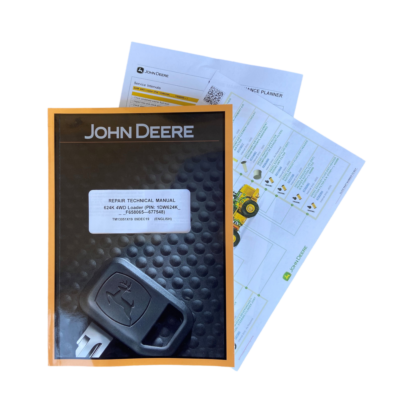 REPARATUR-SERVICEHANDBUCH FÜR JOHN DEERE 624K LADER + !BONUS! 