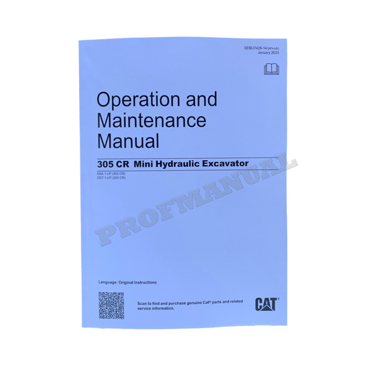 Caterpillar 305 CR Mini Hydraulic Excavator Operators Maintenance Manual