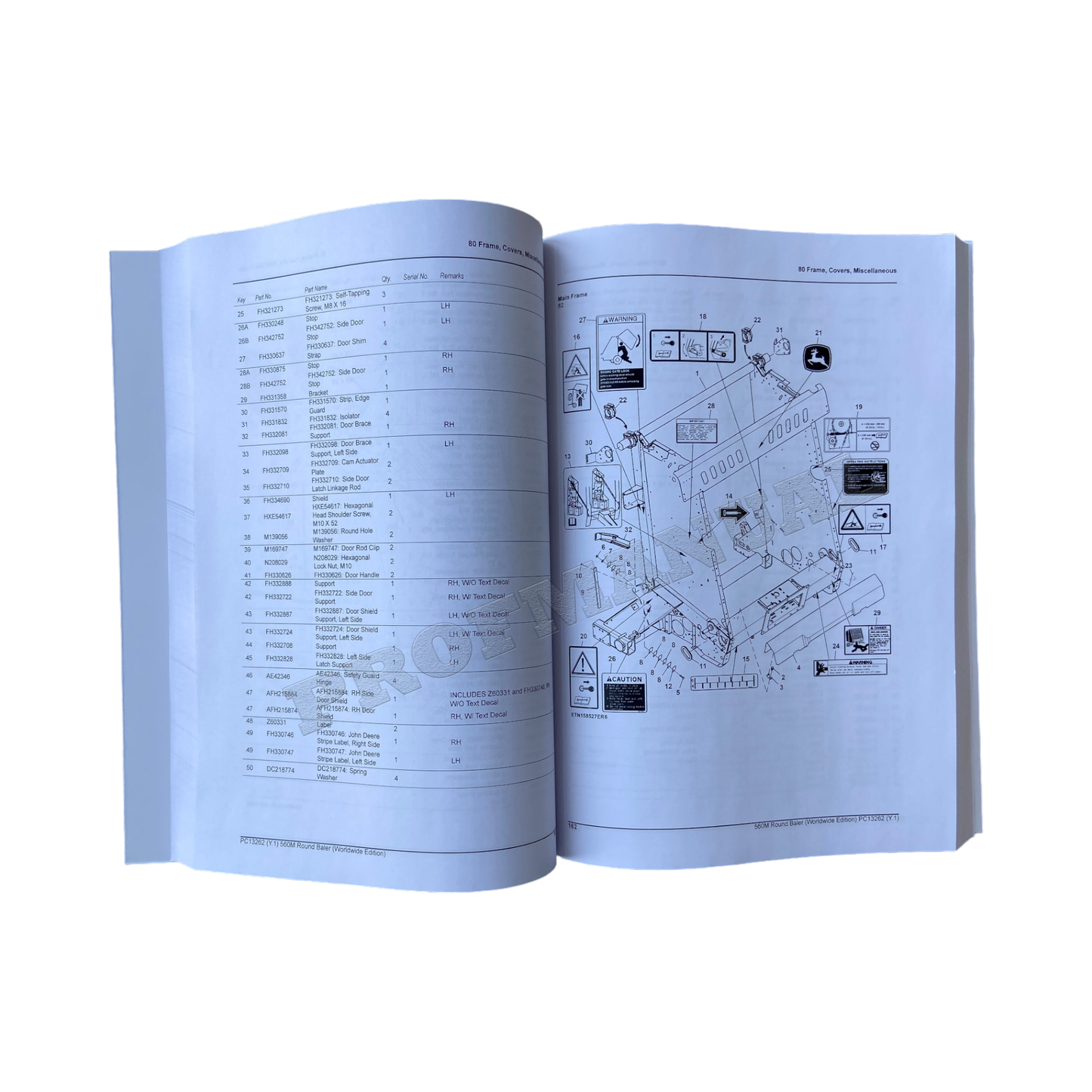 JOHN DEERE 560M ROUND BALER PARTS CATALOG MANUAL