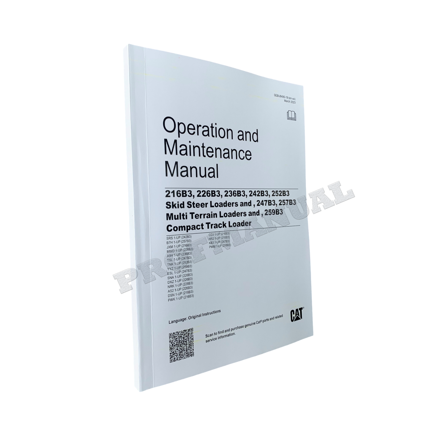 Caterpillar Cat 259B3 Compact Track Loader OPERATORS MAINTENANCE MANUAL