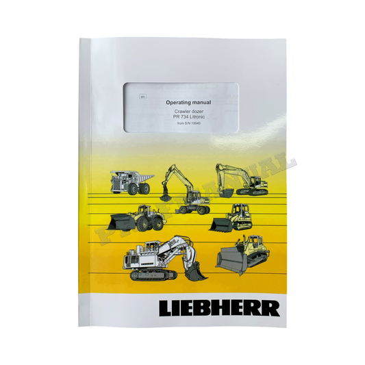 Manuel d'utilisation du bulldozer Liebherr PR734 Litronic